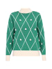 Swirly Women Sweater in Dark Green