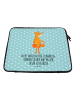 Mr. & Mrs. Panda Laptop Tasche Fuchs Laterne mit Spruch in Türkis Pastell