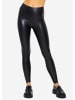 SASSYCLASSY Thermo Leggings in Lederoptik in Schwarz