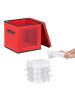 relaxdays Weihnachtskugel-Aufbewahrungsbox in Rot/ Grün - (B)30 x (H)30 x (T)30 cm