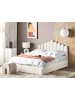 Beliani Doppelbett VINCENNES in Weiß/Schwarz - (W) 187 x (H) 125 x (L) 214 cm