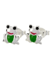 schmuck23 Silber Ohrringe 925 Frosch 0,7 cm x 0,8 cm