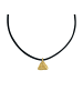 Noelani Choker Edelstahl, IP gold, Leder in Gold
