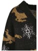 Urban Classics Urban Classics Damen Ladies Short Oversized Christmas Cardigan in black/gold