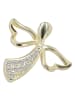 Adeliás Damen Anhänger Engel aus 925 Silber mit Zirkonia in gold