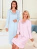 Ascafa Langarm-Nachthemden in hellblau + rosé