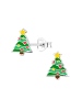 Alexander York Ohrringe - Ohrstecker WEIHNACHTSBAUM Herz in 925 Silber - 2-tlg.