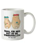 Mr. & Mrs. Panda Kaffeetasse Bären mit Blumenkranz mit Spruch in Weiß