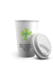 Mr. & Mrs. Panda Coffee To Go Becher Blume Kleeblatt mit Spruch in Weiß