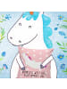 Mr. & Mrs. Panda Kissen Einhorn Yoga mit Spruch in Rot Pastell