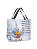 Mr. & Mrs. Panda Reisetasche Taube Winter Pommes Design mit Spruch in Weiß