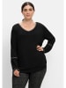 sheego Langarmshirt in schwarz