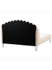 Beliani Doppelbett AMBILLOU in Beige/Schwarz - (W) 157 x (H) 126 x (L) 214 cm