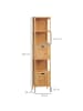 Kleankin Badezimmerschrank-30L x 30B x 140H cm-Naturholz