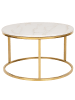 Beliani Couchtisch CORAL in Beige/Gold - (W) 70 x (H) 43 x (L) 70 cm