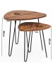 KADIMA DESIGN Satztisch 2er-Set | Sheesham/Metall, Massivholz