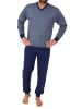 NORMANN langarm Schlafanzug Bündchen Pyjama - 77960 in marine