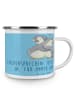Mr. & Mrs. Panda Emaille Tasse Eheversprechen für immer mit Spruch in Sky Blue