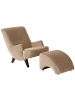 58 aufm Kessel Sessel Kajsa 71x80x101 Bezug Samtvelours Buche schwarz/sand