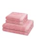 Ross 2 X Handtuch 2 X Duschtuch im Set Doubleface Stripes in Altrosa
