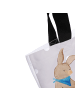 Mr. & Mrs. Panda Tote Bag Hasen Muschel ohne Spruch in Grau Pastell