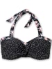 sheego Bandeau-Bikini-Top in schwarz-gepunktet