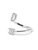 Luxenter Ring mit funkelnden Zirkonia-Steinen, silberfarben – Alphabet