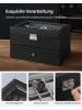 SONGMICS Uhrenbox in PU-Bezug in Schwarz - (B)28.5 x (H)16.5 x (T)20.5 cm