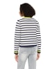 CARTOON Feinstrickjacke mit Rundhalsausschnitt in Blau/Weiß