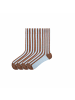 MUNADUNA 4er-Pack Farbblock Streifen-Longsocks in Blau