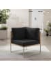 home24 home24 Loungeecke - Webstoff / Teak massiv / Edelstahl - Hellgrau - 70 x 74 x 70 cm in Anthrazit