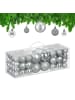 relaxdays 76-tlg. Weihnachtskugeln Set in Silber
