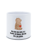 Mr. & Mrs. Panda Pflanzenkübel groß Bär Morgenkaffee mit Spruch in Weiß