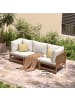 home24 Loungeset Bayton 3-teilig Kombi C in Beige / Braun