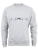 Cotton Prime® Sweatshirt Berge Pulsschlag Berge in Grau-Melange