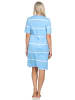 NORMANN Kurzarm Frottee Nachthemd Maritimer Look - 85731 in hellblau