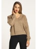 faina Damen Strickpullover in Kamel