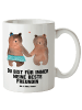 Mr. & Mrs. Panda Riesenkaffeetasse Bär Freundin mit Spruch in Weiß