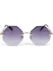 styleBREAKER Runde Sonnenbrille in Gold / Grau Verlauf