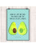 Mr. & Mrs. Panda Bild Avocado Pärchen mit Spruch in Türkis Pastell