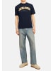 Jack & Jones T-Shirt Caleb Varsity in Weiß / dunkelblau