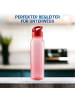 elasto Trinkflasche Active "Wave" in transparent-rot/standard-rot - 650 ml