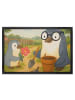 Mr. & Mrs. Panda fußmatte Pinguin Opa Blumen pflanzen Design ohn... in Weiß