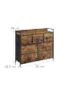 relaxdays Kommode in Schwarz/ Braun - (B)85 x (H)98 x (T)28,5 cm