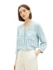 Tom Tailor Gestreifte 3/4 Arm Bluse V-Ausschnitt Tunika Shirt in Blau-2