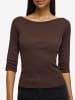 Noisy may Bluse mit 3/4 Ärmeln in Coffee Bean1