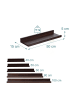 relaxdays Wandregal in Dunkelbraun - (B)50 x (H)5 x (T)15 cm