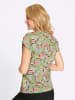 Sieh an! Kurzarm-Shirt in lindgrün-flamingo-bedruckt