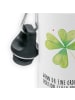 Mr. & Mrs. Panda Trinkflasche Blume Kleeblatt mit Spruch in Weiß