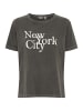 b.young T-Shirt Relaxed Fit NYC Print Weich Lässig in Grau